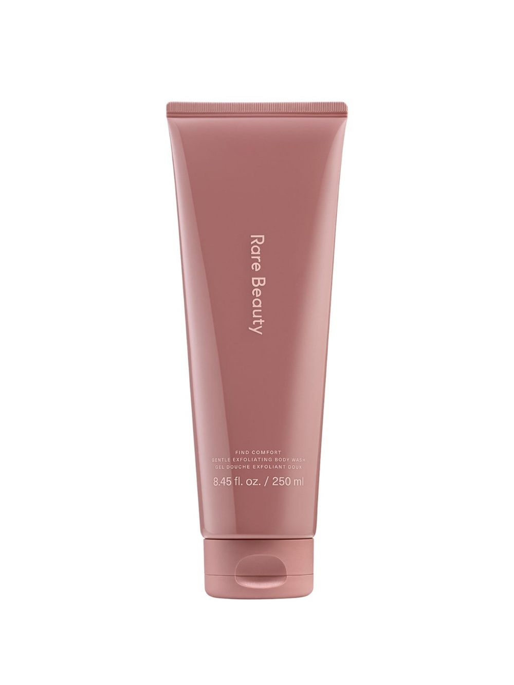 Rare Beauty Gentle Exfoliating Body Wash — Dusty Mauve Tube